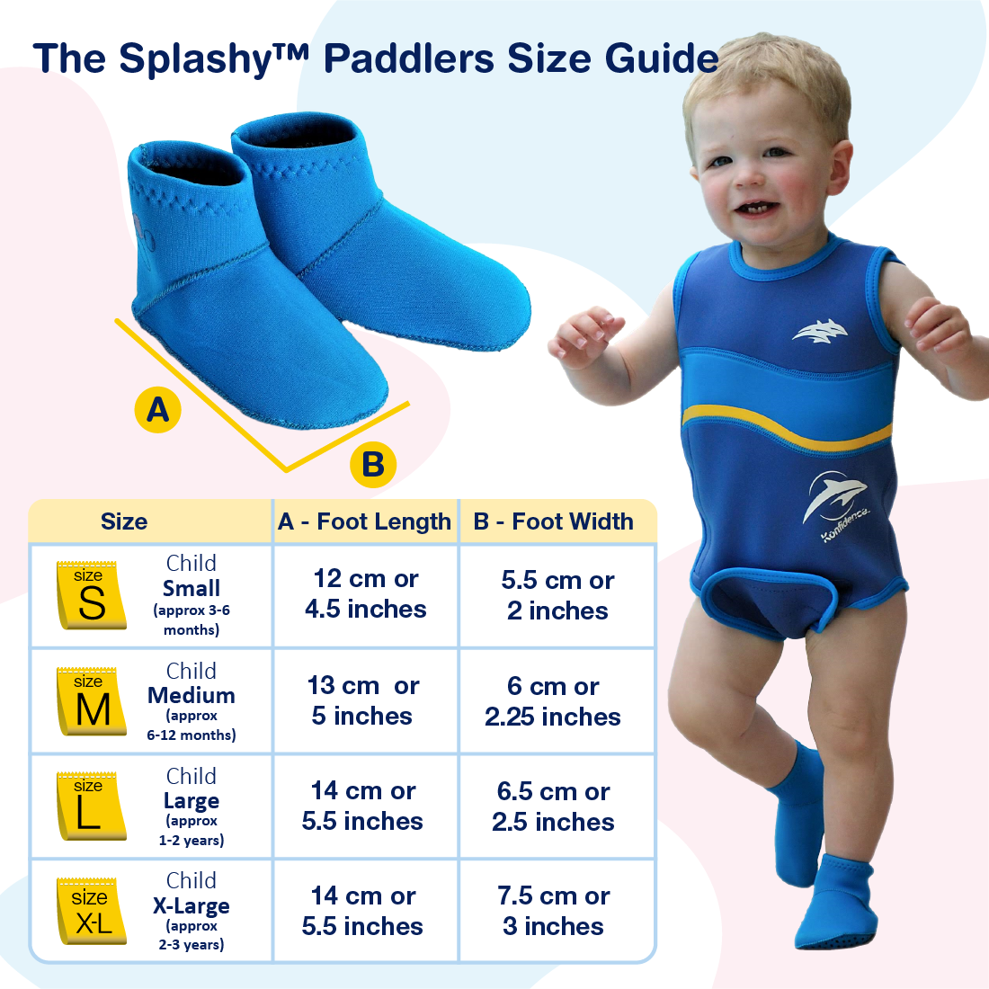 Barnasundsokkar neoprene dökkbláir