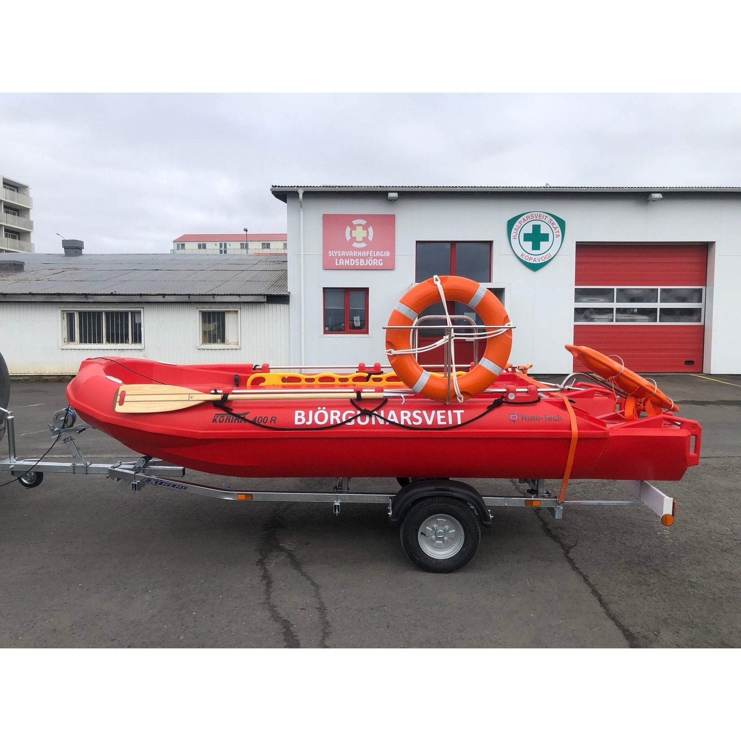 Bátur Kontra 400R Rauður Björgunarsveit M/kerru